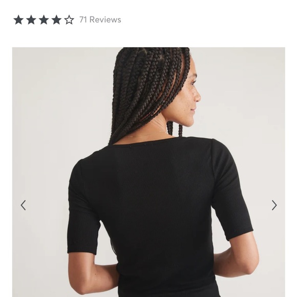 Lexi Rib Square Neck Cropped Top, Size M - Picture 4 of 14